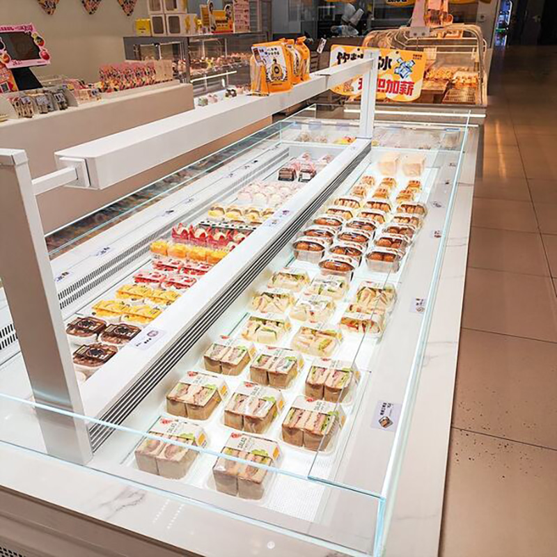 Vitrina abierta para pasteles para panadería comercial