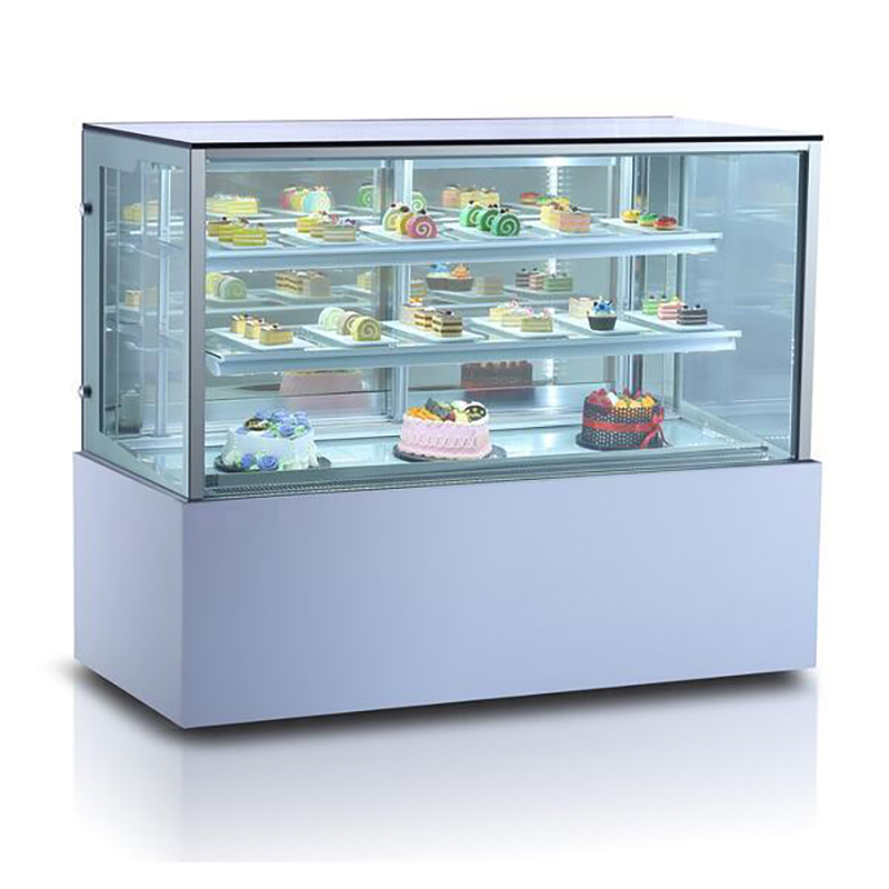 Vitrina vertical de vidrio para pasteles para panadería comercial