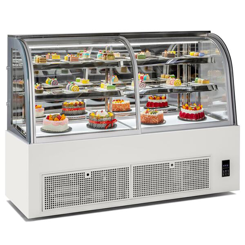 Vitrina de vidrio curvado para pasteles para panadería comercial